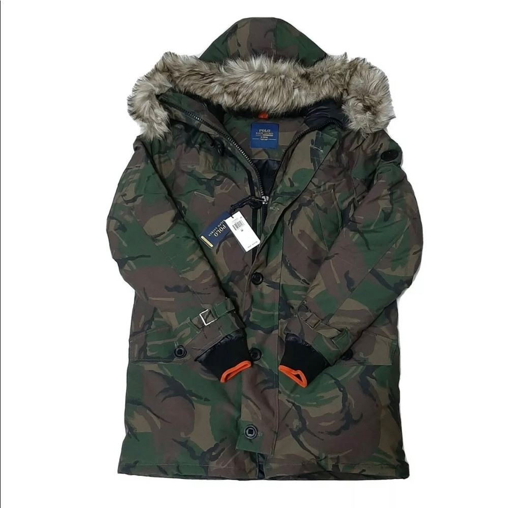 $498 Rare Polo Ralph Lauren Parka Jacket Camo
